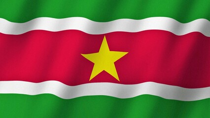 Suriname flag waving in the wind. Flag of Suriname images