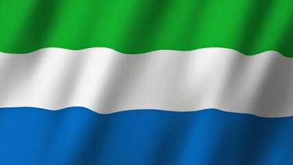 Fototapeta premium Sierra Leone flag waving in the wind. Flag of Sierra Leone images