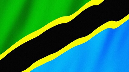 Tanzania flag waving in the wind. Flag of Tanzania images