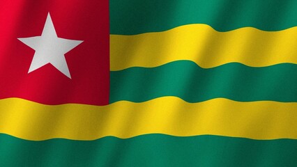 Togo flag waving in the wind. Flag of Togo images