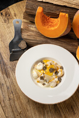 Pumpkin gnocchi with truffle, close-up