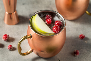 Boozy Cold Apple Cranberry Moscow Mule