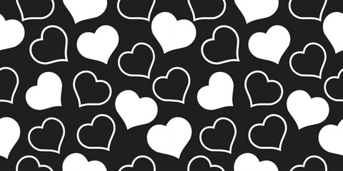 Aesthetic black and white heart shape gift-wrapped pattern. for Christmas, birthdays, or Valentine's, and for other purposes with some creative design ideas.