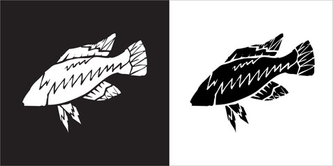 Illustration vector graphics of fish icon