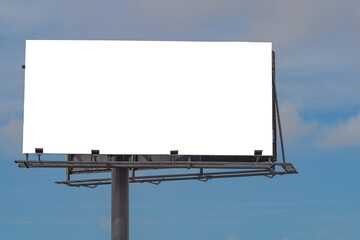 Obraz premium Billboard with white fill for artwork, blank for any text, for advertising, for message, quotes