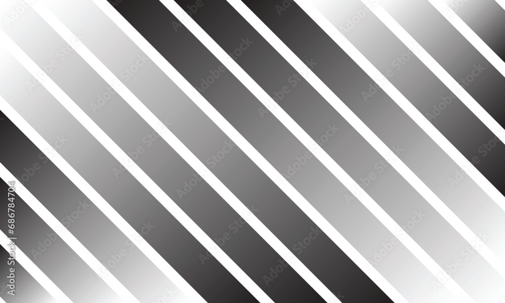 Poster abstract black white gradient diagonal bold lines stripe pattern.