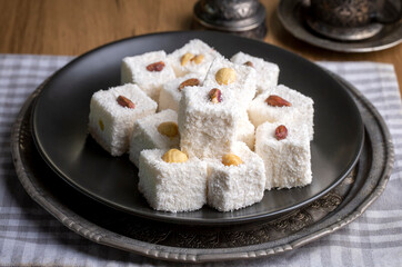 Traditional Turkish delight; sultan's delight (Turkish name; Sultan lokumu)