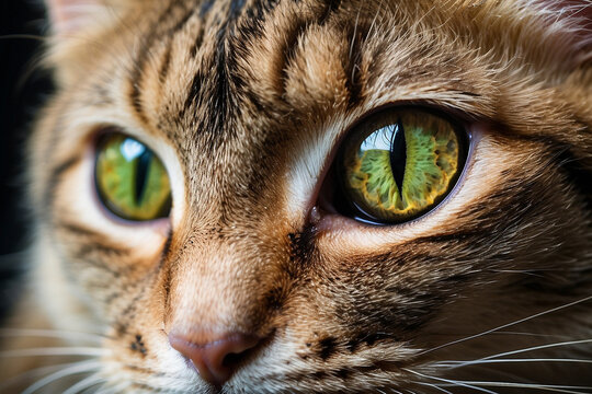 create macro photo of cat's eye with an astonishing level of detail

