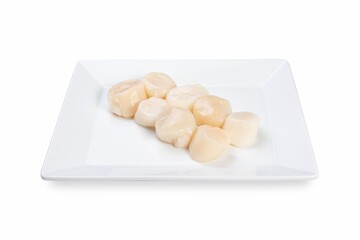 Seafood on a white plate. White background