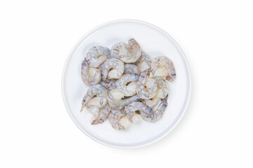 Seafood on a white plate. White background