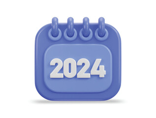 3d calendar icon design year of 2024