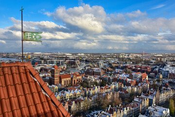 Panorama of the old town of Gdansk, Poland