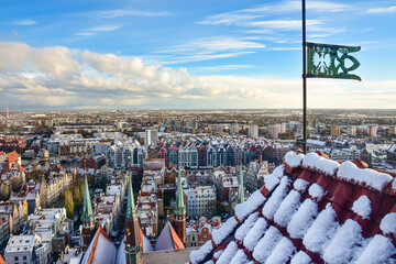 Panorama of the old town of Gdansk, Poland - obrazy, fototapety, plakaty