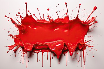 Melted red wax seal with white background. Generative AI
