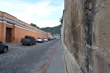 Calle Oriente. Calle de piedra en Antigua Guatemala.