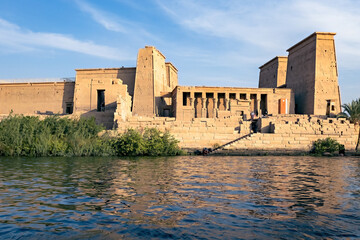 Philae Temple view from the river Aswan Upper Egypt