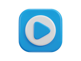 3d play button icon on video clip vector icon illustration