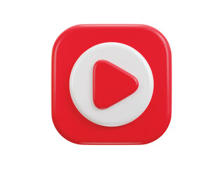 3d play button icon on video clip vector icon illustration