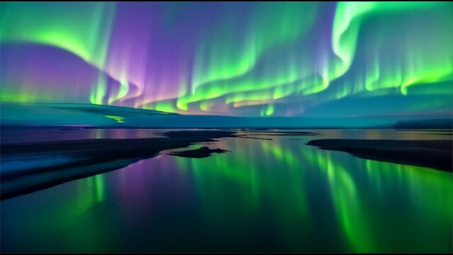 Aurora Borealis over a lake