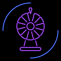 fortune neon sign, modern glowing banner design, colorful modern design trends on black background. Vector illustration.