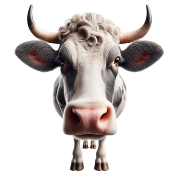 portrait of a cow png no background