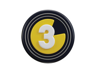 cinema count down icon 3d rendering vector illustration