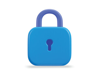 padlock icon 3d rendering vector illustration