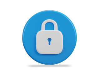 padlock icon 3d rendering vector illustration