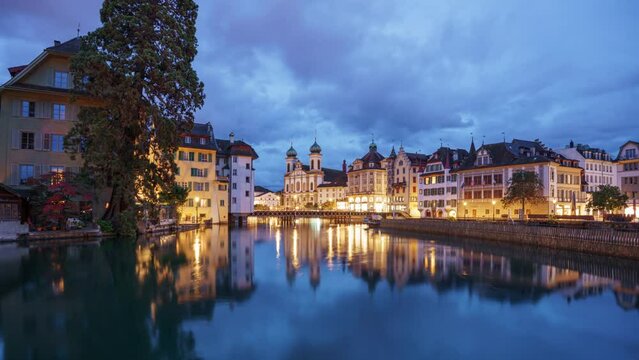 Lucerne, Switzerland over the Reuss River