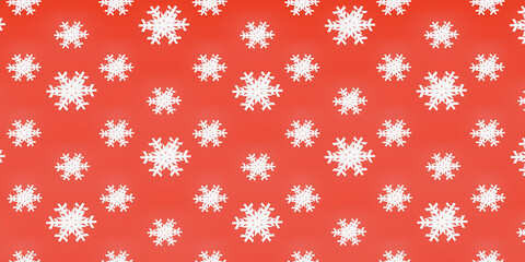 Cute snowflake on red background. Nice element for christmas banner, cards. New year ornament.