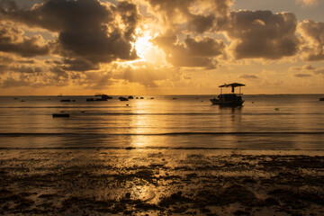 Beautiful and colorful sunrise on the Brazilian beach
