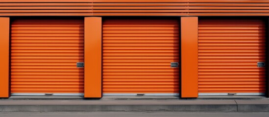 Orange storage units grouped together Copy space image Place for adding text or design