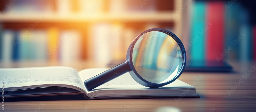 Poster Online e learning with webinars using a virtual magnifier to view video and earn a degree Copy space image Place for adding text or design