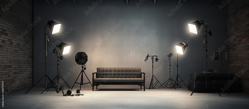 Aufkleber photo studio lighting Copy space image Place for adding text or design