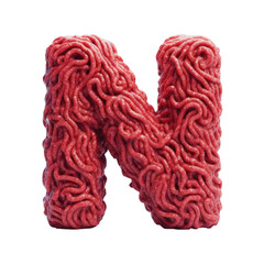 N - 3D Meat Alphabet - Meat Letter - Raw Meat - minced meat - transparent PNG