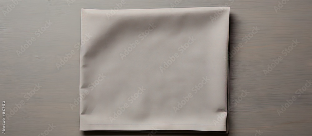 Fototapete gray kitchen napkin isolated on table folded cloth for mockup on a flat lay copy space image place f