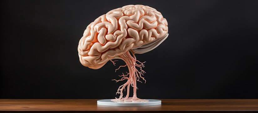 Human brain model viewed from the side Copy space image Place for adding text or design