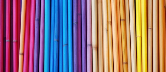 Multicolored straw stick blend Copy space image Place for adding text or design