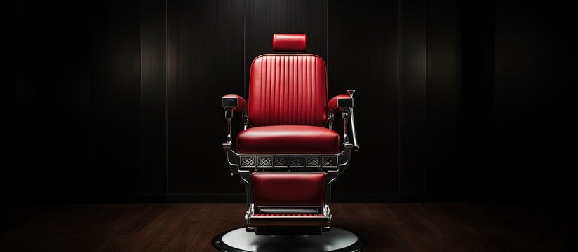 High quality red barber chair Copy space image Place for adding text or design