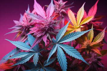 colorful cannabis leave background
