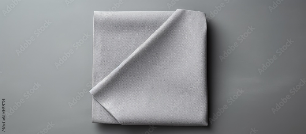 Fototapete gray kitchen napkin isolated on table folded cloth for mockup on a flat lay copy space image place f