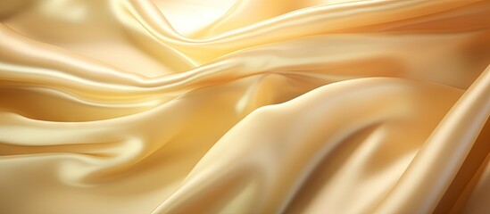 Fototapeta premium Pale brown silk satin with a gradient dusty gold hue luxurious elegant and premium background Shiny curtains drapery textured fabric Festive occasions Copy space image Place for adding text or