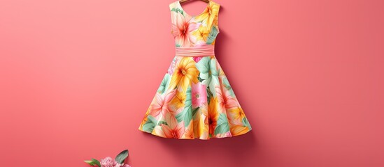 Online clothing store website with summer dress on sale and cart button Copy space image Place for adding text or design