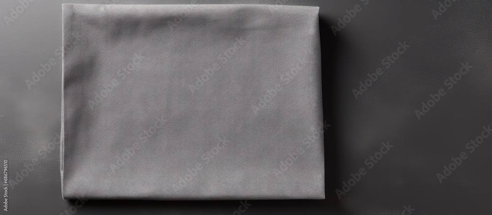 Fototapete gray kitchen napkin isolated on table folded cloth for mockup on a flat lay copy space image place f