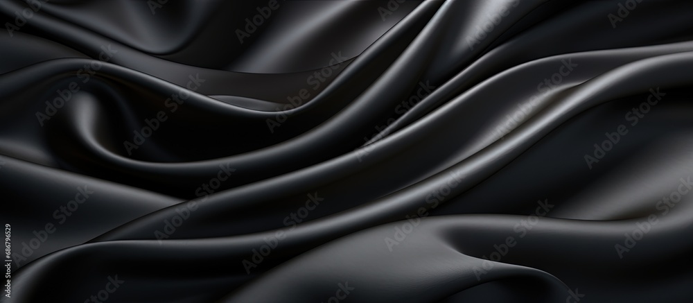 Leinwandbilder luxurious black silk or satin texture with an abstract background copy space image place for adding 