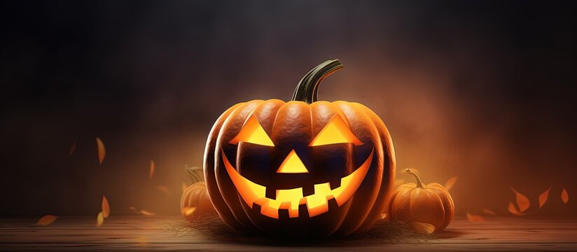 Pumpkin for Halloween Copy space image Place for adding text or design