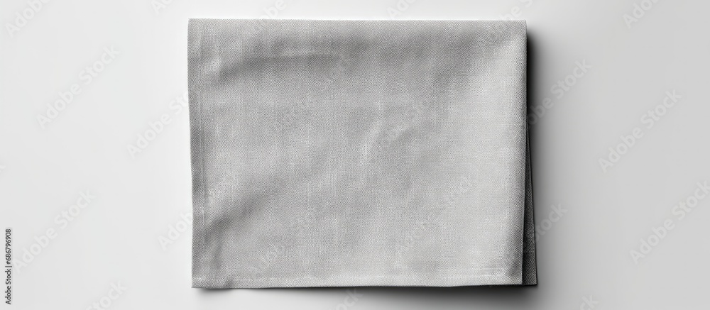 Fototapete gray kitchen napkin isolated on table folded cloth for mockup on a flat lay copy space image place f
