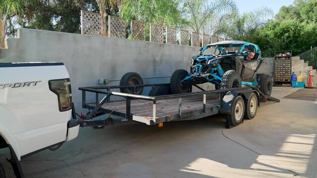 Loading UTV onto Car Trailer