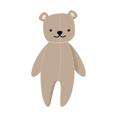 Boho baby animal toys seamless pattern for girls and boys. Cartoon collection with bear, lama, giraffe, cloud toys decor for cute bedroom clothes vector isolated. Kids learning Montessori equipment