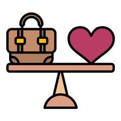 Work Life Balance Flat Multicolor Icon